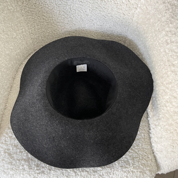 [J. Crew] Packable Black 100% Wool Felt Floppy Hat - Picture 2 of 4
